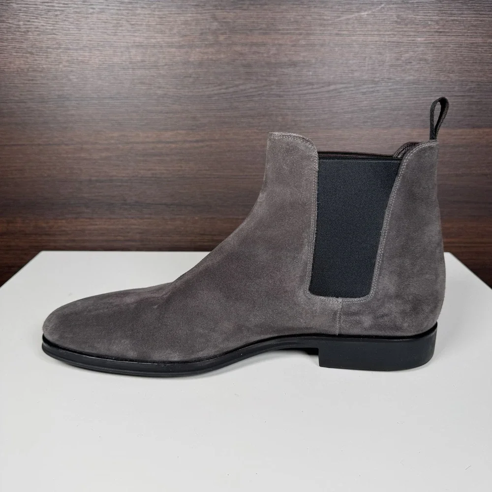 Monte Rosso Enrico Chelsea Boots Men's 12 M -  Suede Leather Gray -Made In Italy